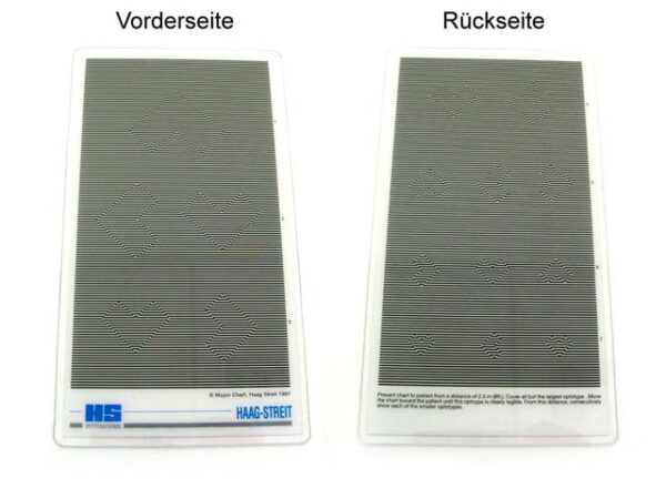 Optotypen-Sehtafel nach Dr. Mojon